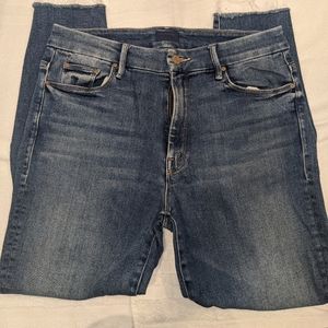 Mother High Waisted Looker Ankle Fray